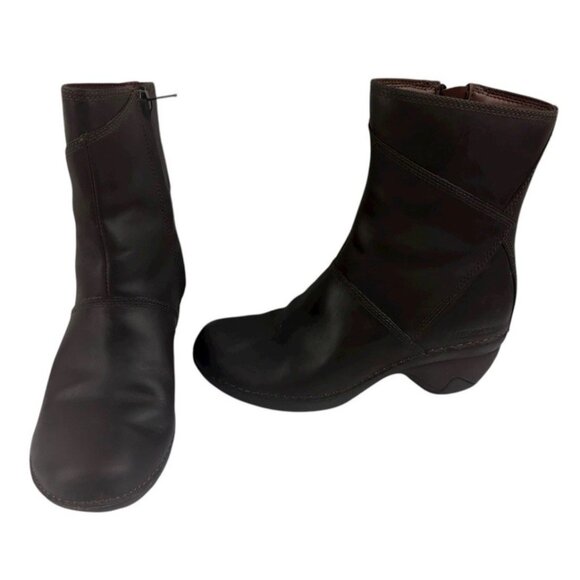 *Merrell Emma Boots Womens 6 Brown Brunette Leather Comfort Mid Calf Zip Winter - Picture 3 of 13